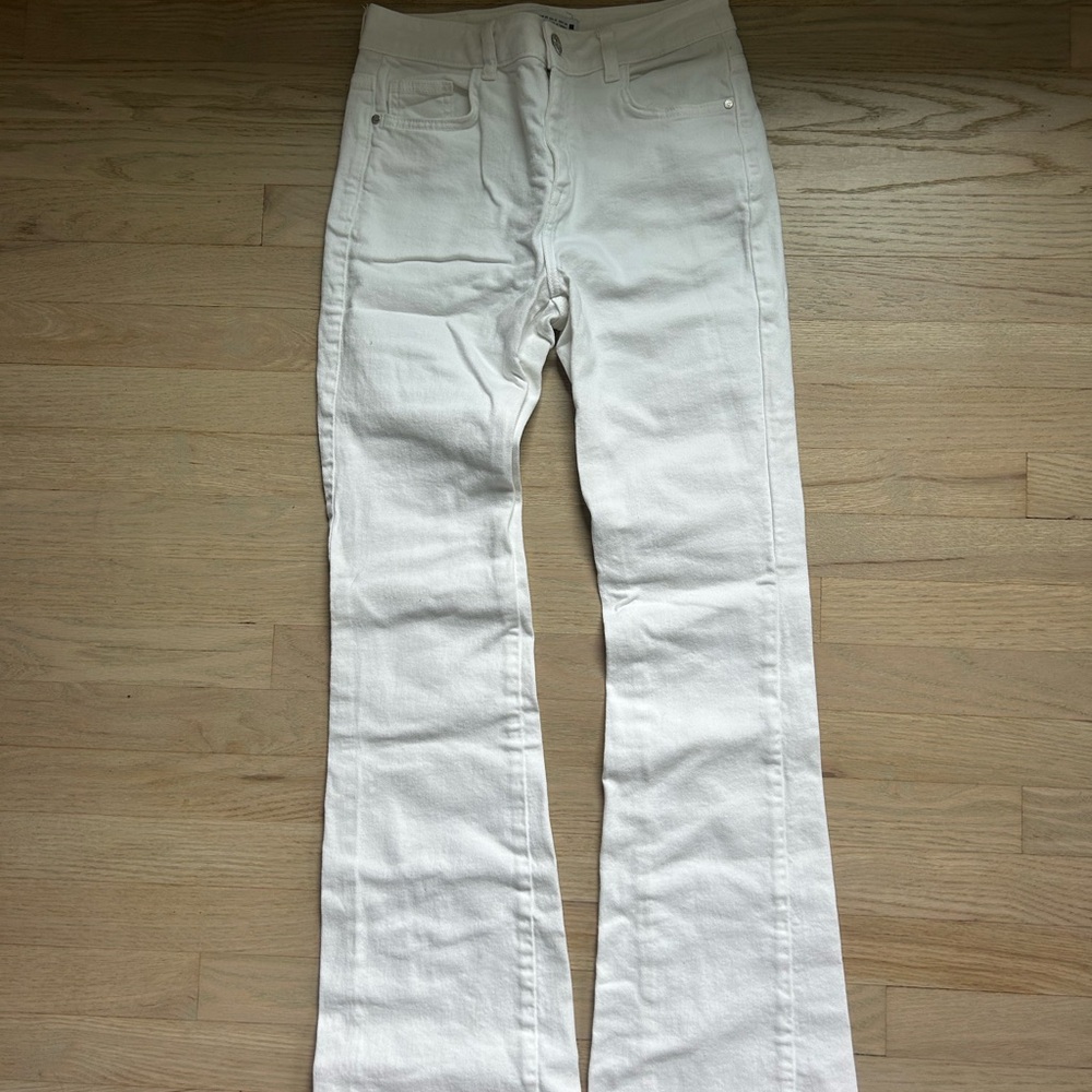 Zara White Flare & Wide Leg Jeans